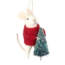 Felt Mouse with Christmas Tree