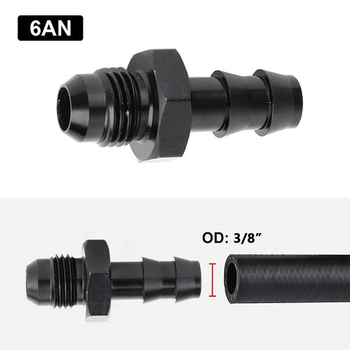 Male 6an 8 hose - to, 3/8"