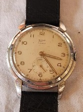 Felca Watch Hand Winding Working Order With Leather Strap