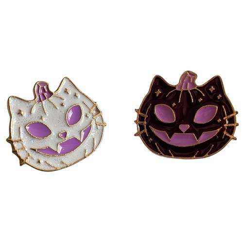 Black white cat pumpkin - black,
