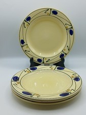 4 x   POOLE POTTERY 23cm salad plates Omega by Fenella Mallalieu 