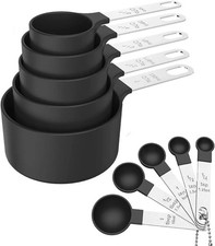 8-Piece Black Measuring Cups &
