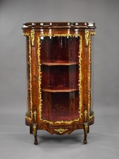 French Louis XV Style Kingwood & Ormolu Mounted Vitrine Cabinet
