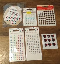 Papermania x6 Sheet Adhesive Stars, Gems, Pearls, Dome Stickers, Hearts Job Lot!