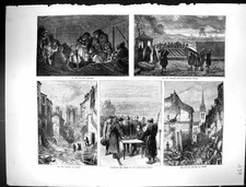 Old 1871 Railway Carriages Station Prussians Selling Water Royale St. Victorian