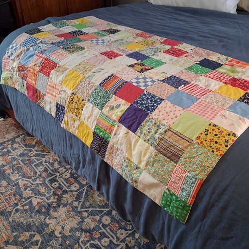 Vintage patchwork quilt 1960s - vintage,