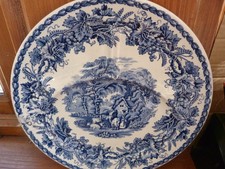 1900 BOOTHS BLUE WHITE PLATE "BRITISH SCENERY" divided plate 3 sections