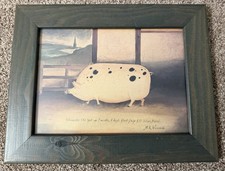 Martin Wiscombe English Naïve Art Framed Print – Pig – Fine Art Trade Guild
