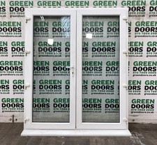 WHITE UPVC FRENCH DOORS EXTERNAL DOUBLE GLAZED PLASTIC EXTERIOR PATIO USED