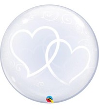 QUALATEX 24" ENTWINED HEARTS DECO BUBBLE BALLOON
