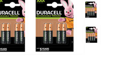 Duracell Rechargeable Batteries AA AAA Ultra/ Plus NiMH Duralock Pre Stay Charge