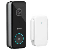 AOSU Video Doorbell Ultra & WiFi Homebase, HD, 2-way talk, wide angle, SEALED