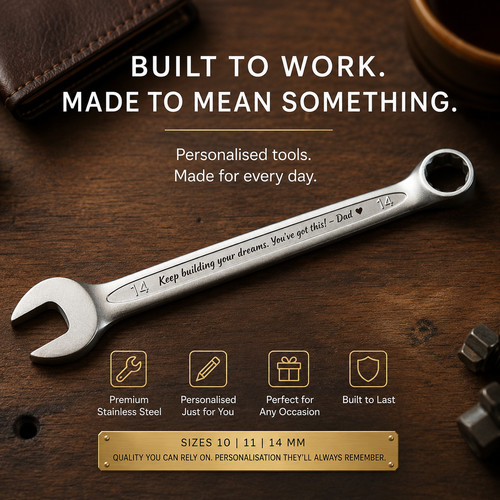 Personalised spanner key - personalised,