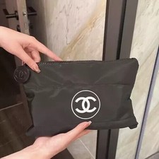 Black Puffy Makeup Bag Pouch Clutch Cosmetic Case-NEWChanel Beauty Gift for VIP