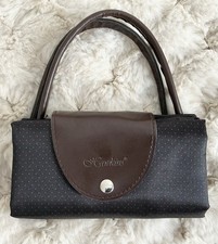 HAWKINS FOLD AWAY SHOPPING BAG Brown With Tiny Pink Dots BNWOT