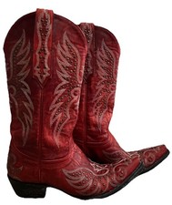 Old Gringo Women's Red Cowboy Boots UK Size 7 Used In Good Condition