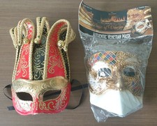 Magic of Venezia Masquerade Costume Masks x 2. Handmade In Venice. 1 new, 1 used