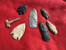 Lot Of 7 Native Americans Arrowheads Points Blades Artifacts 