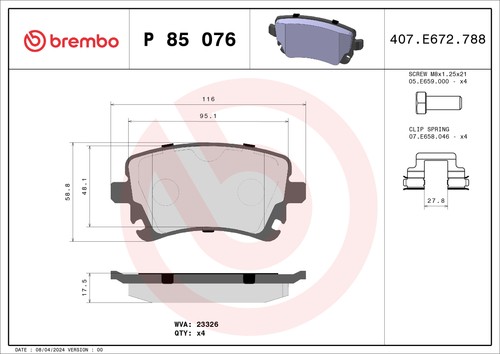 Fits brembo 076 ham pads - 076,