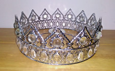 LARGE SILVER CROWN LAMP SHADE