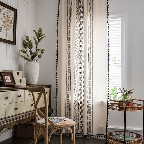 Rustic boho curtain geometric - boho,