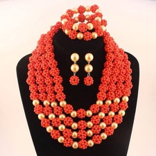 Chunky coral orange and faux - coral,
