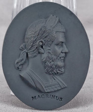 Wedgwood Macrinus Black Basalt Portrait Medallion Plaque Circa 1780-1795