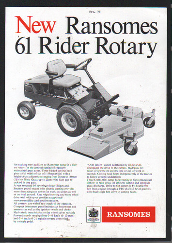 Ransomes rider rotary - ransomes, lawn
