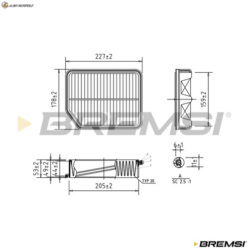 Air filter fa0594 - filter, for