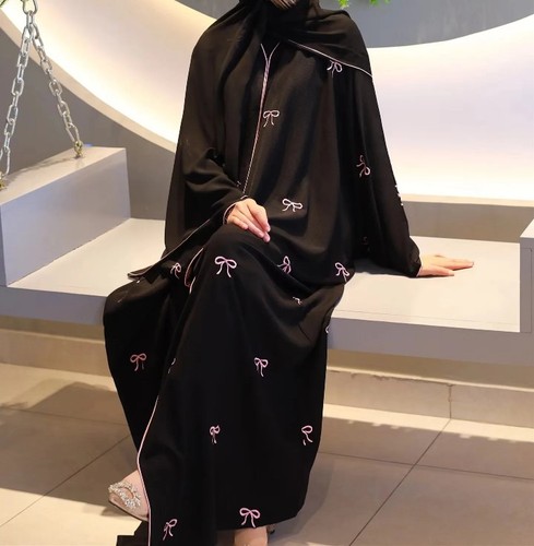 Dubai style open abaya with - style,