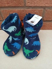 MARKS & SPENCER boys DINOSAUR design slipper boots - size 7 - BNWT