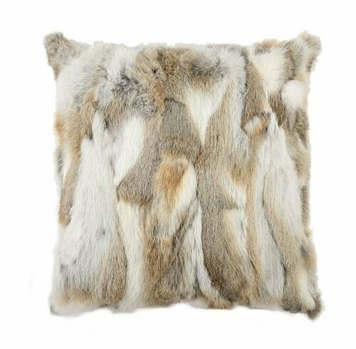 Real rabbit skin fur pillow - real,