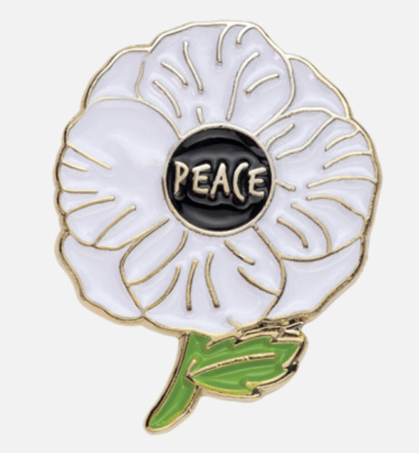 White poppy badge remembrance - badge,