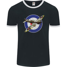 Spitfire MOD RAF WWII Fighter Plane British Mens Ringer T-Shirt FotL