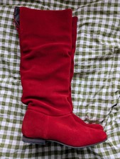 Next Slouch Red Suede Boots size 3