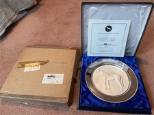 Hallmarked Sterling Silver Dahlia Race Horse Plate John Skeaping London 1974