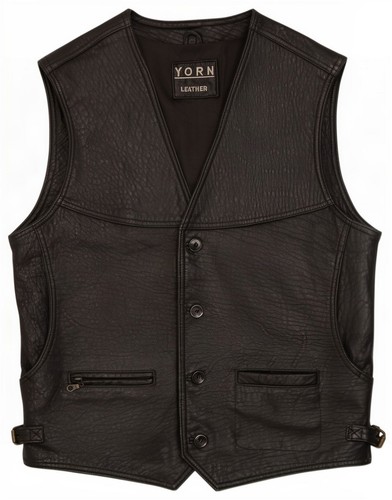 Yorn mens leather gilet - yorn,