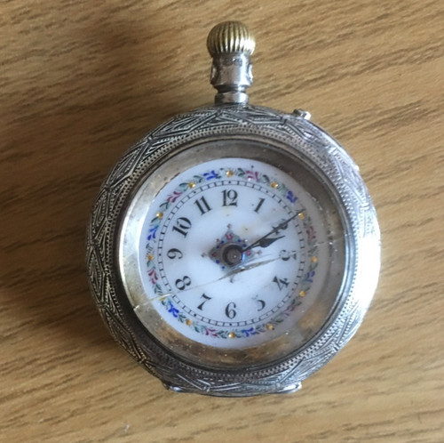 Antique ladies silver pocket