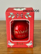 HARRODS DATED 2025 CHRISTMAS BAUBLE RED.  BRAND NEW AND UNOPENED