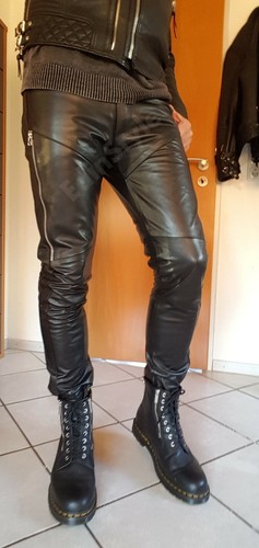 New men genuine leather pants - men,