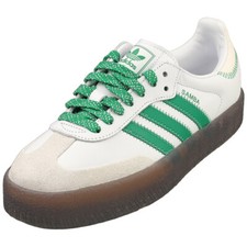 adidas Sambae Womens Fashion Trainers in White Green - 6 UK