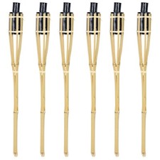 2ft 1/2/4 or 6 Bamboo Torch Lantern Garden Oil Paraffin Outdoor Lighting Burner