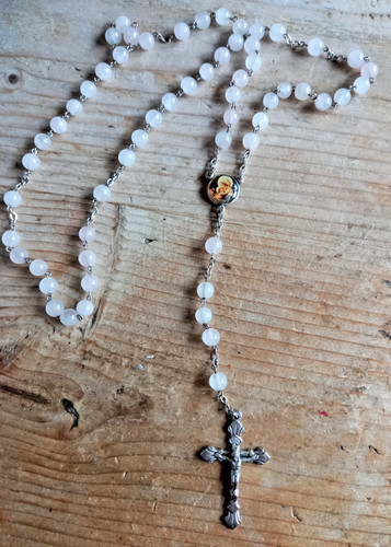 Rose quartz rosary - rose,