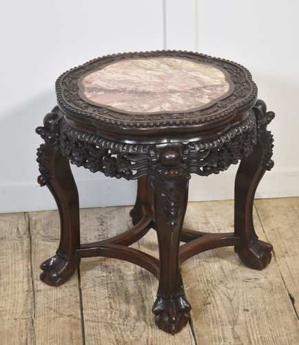 Chinese rosewood marble side - chinese, &