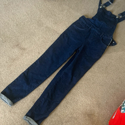Girls blue denim - denim, dungaree