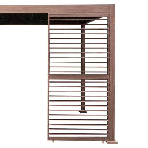 Metal louvre panel wood effect - metal,