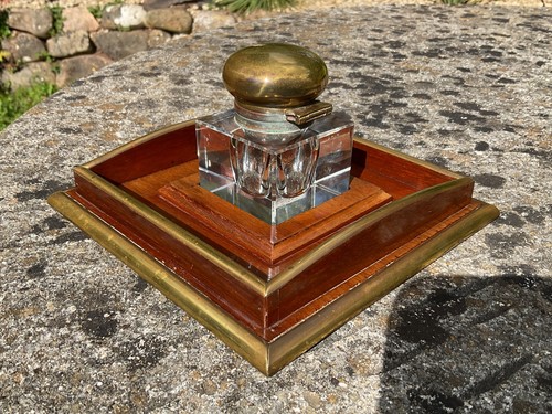 Antique vintage mahogany brass - vintage,