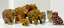 Carved Soapstone 6 x Elephant