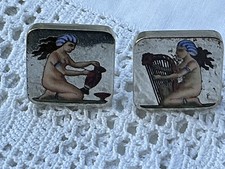 ANTIQUE GUILLOCHE ENAMEL 2 SCENES”ARTINI SCULPTURE ENGRAVINGS” CUFFLINKS BUTTONS