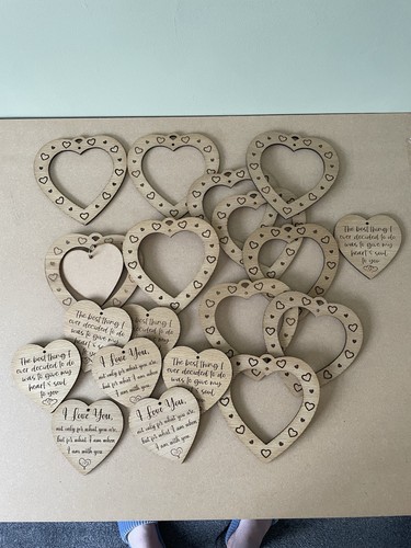 Job lot wooden heart craft - lot,
